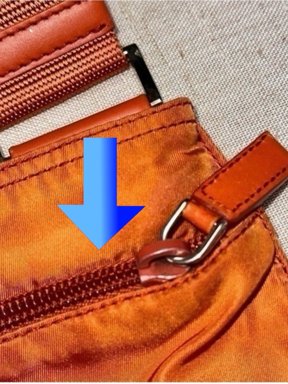 AUTHENTIC Orange Crossbody tote. In Papaya. - Picture 9 of 16